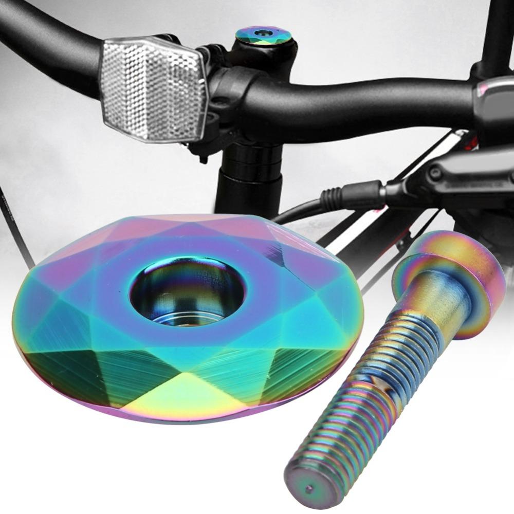 Headset Stem Top Cap Mountain Bike Headset Bicycle Topcover with Bolt Bicycle Headset Cap Aluminium Alloy + Steel Accessories