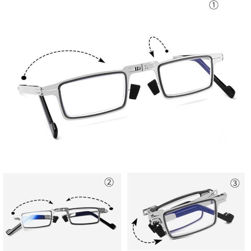 Metal Folding Screwless Reading Glasses Anti-blue Light Portable Fashionable Men's and Women's Reading Eyeglasses