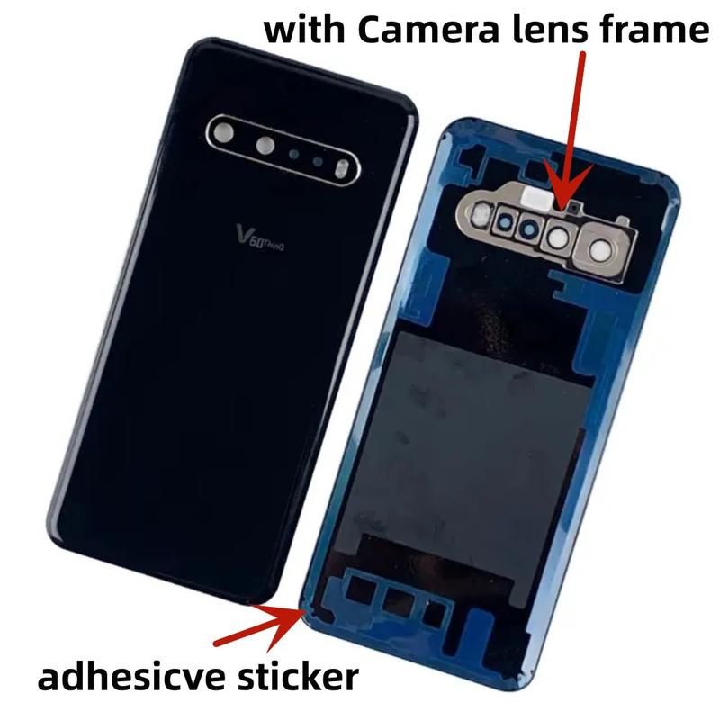 Back Glass back cover for LG V60 V60ThinQ LMV600VM V600VM/TM battery cover Housing Repair Parts With Adhesive Battery Door