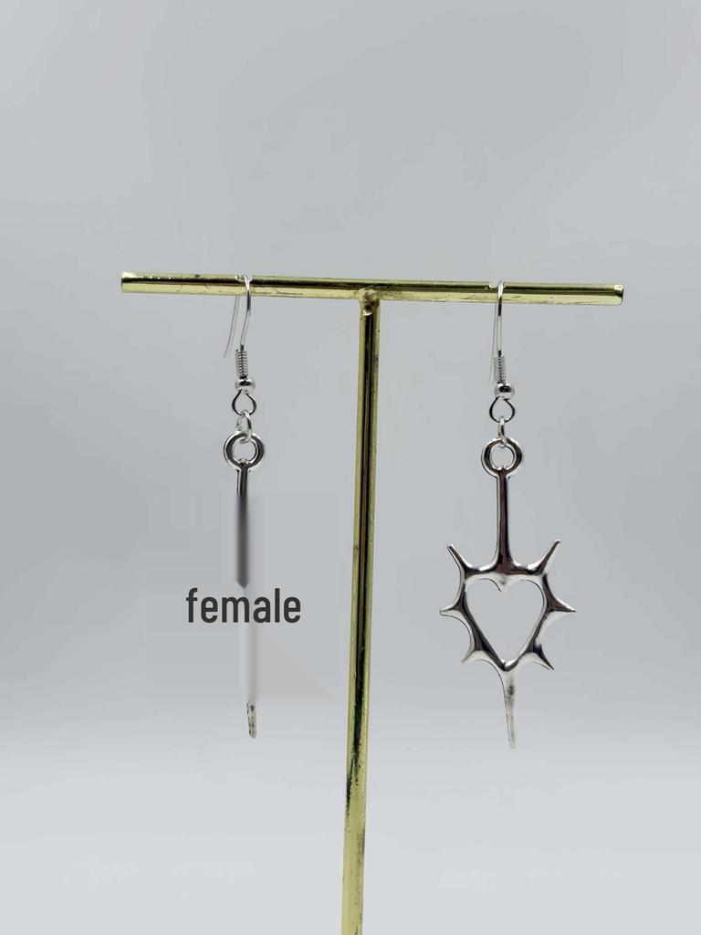 Trendy Hollow Thorn Heart Earrings: Unique Couple Style Clip-Ons for Men and Women