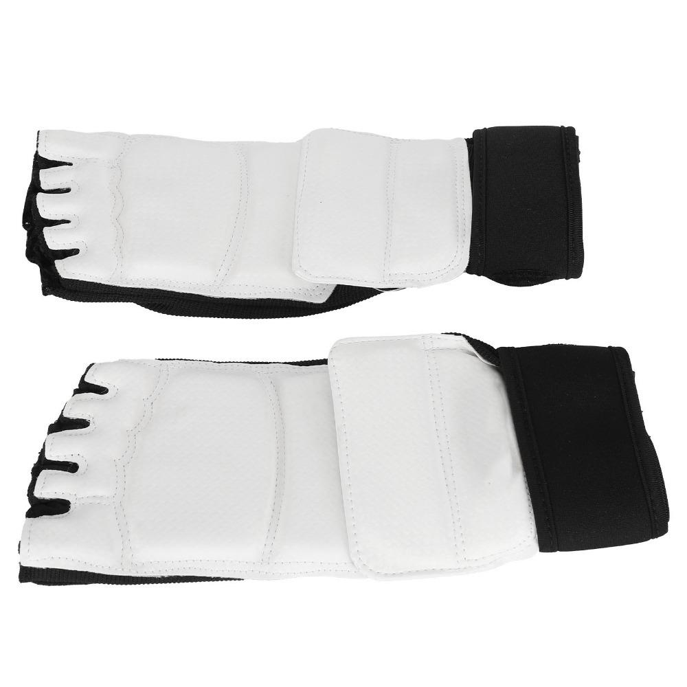 2pcs PU Sparring Hand Guard Breathable Mesh Fingerless Boxing Gloves Sanda Training S