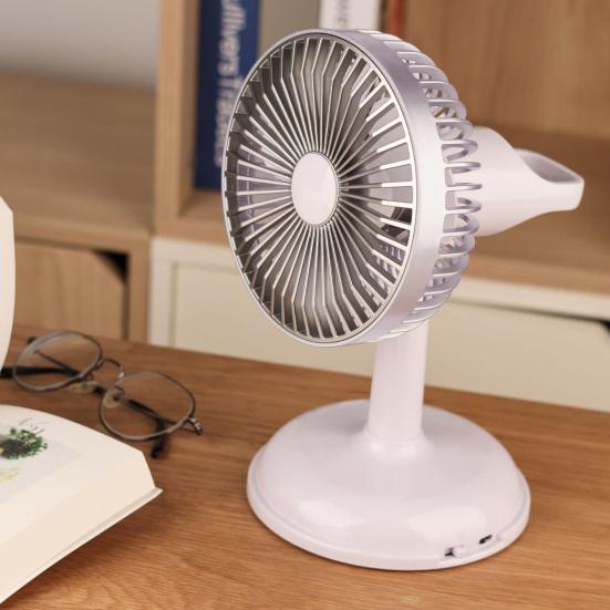 Mini Ventilador Portátil com Cabeça Inclinável de 90 Graus Ventilador de Mesa Recarregável para Casa Escritório Viagem 3 Velocidades Ajustáveis Baixo Ruído Tampa Removível