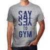 Herr Vintage T-shirt Grafiskt T-shirt Säg Ja till Gymmet Gråmelerad