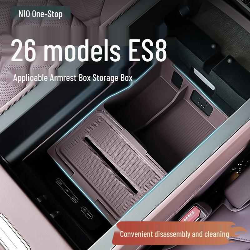 Compatible Storage Box for 26 NIO ES8 Models – Car Interior Armrest and Center Console Organizer.