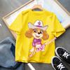 PAW Patrol Children Short Sleeve T-shirt Cartoon Chase Skye Print Pullover Boys Girls Summer Breathable Casual Cotton Tops Gifts