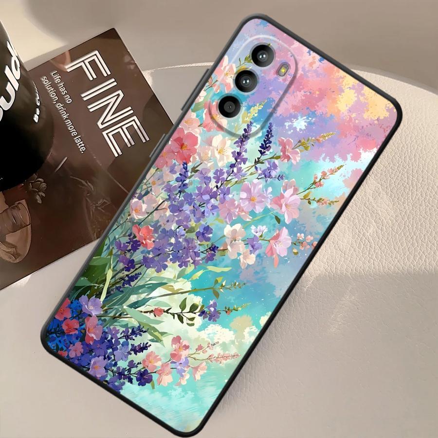Cartoon Flower Phone Cover Case for Motorola Moto G50 G32 G51 G73 G22 Edge40 Edge 20 Pro 30 Lite G60s G52 G71 G53 G30