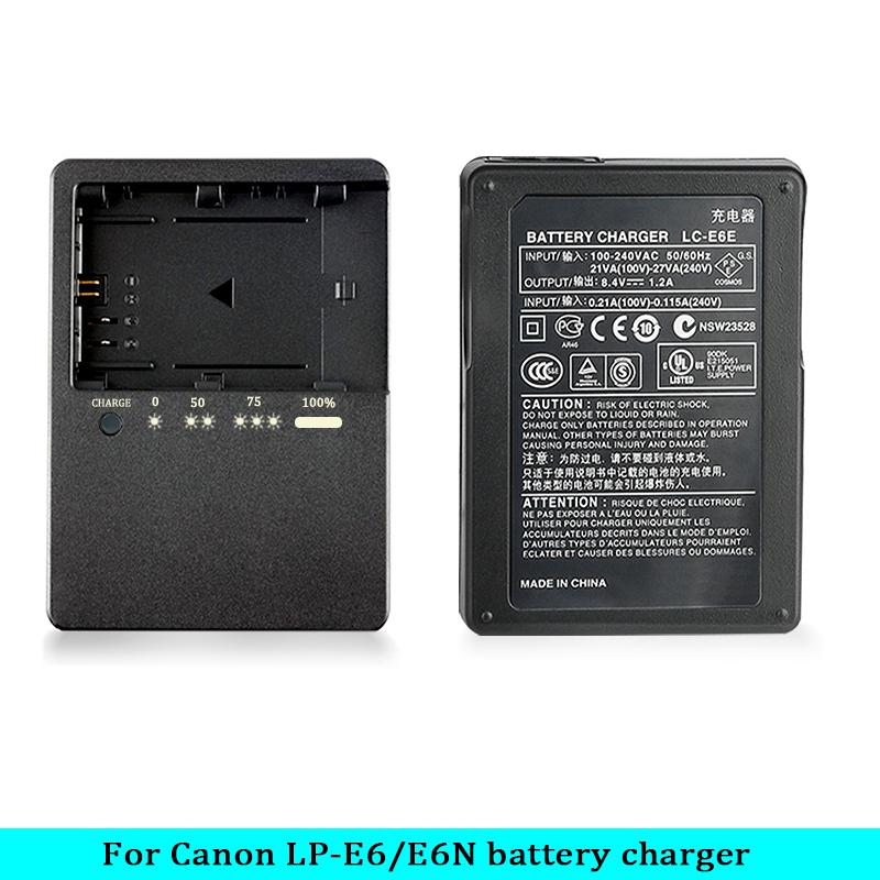 LC-E6E LC-E6 Charger For Canon LP-E6 LP-E6N LP-E6NH Battery EOS 70D 60D 5D Mark III 5D Mark IV 5DSR 6D MARK II 60D 80D 7D  R5 R6