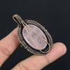 Rose Quartz Jewelry, 999 Copper Wire Wrapped Pendant Handmade Gemstone Jewelry, Gifts For Wife Brand New Pendant