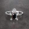 Hot Selling Fashionable White Diamond Turtle Ring Couples Simple Index Finger Ring Accessory