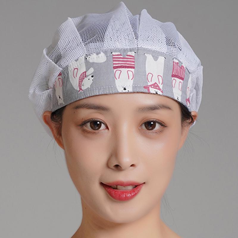 Breathable Dustproof Women's Work Cap - Mesh Chef Hat for Kitchen Hygiene, Oil & Smoke Proof