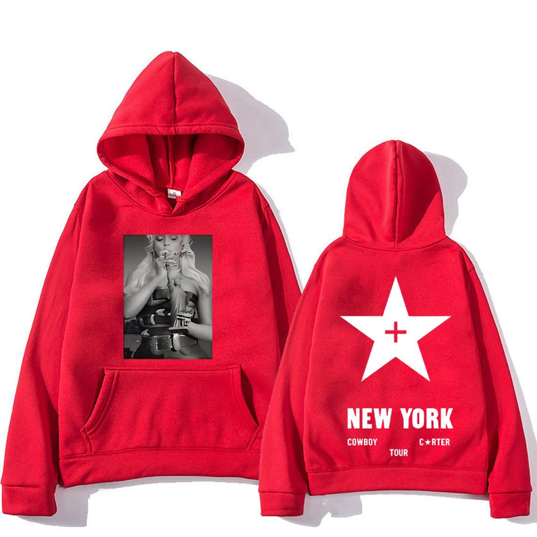 Худи с принтом Beyonce Cowboy Carter Tour Мужская Женская Мода хип-хоп стритвир Флисовое худи С длинным рукавом винтажный Свитшот S