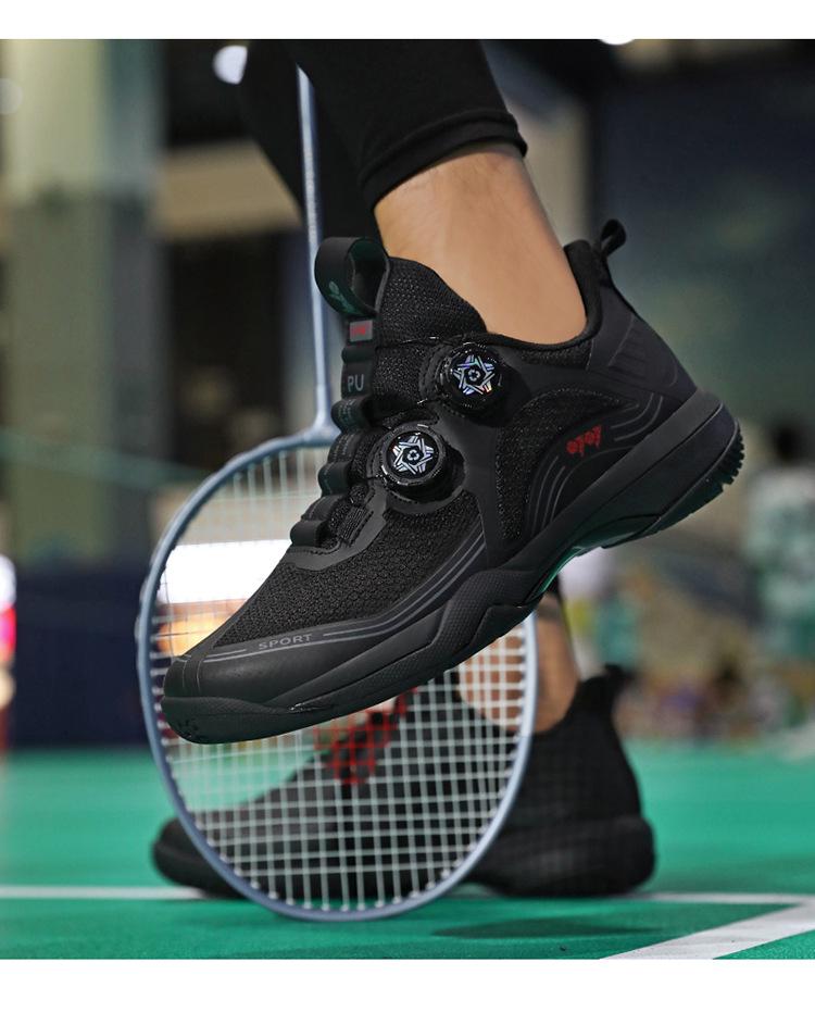 Professional Competition Badminton Shoes with Rotating Buckle, Shock Absorption, Carbon Plate, Non-slip, Wear-resistant for Men and Women