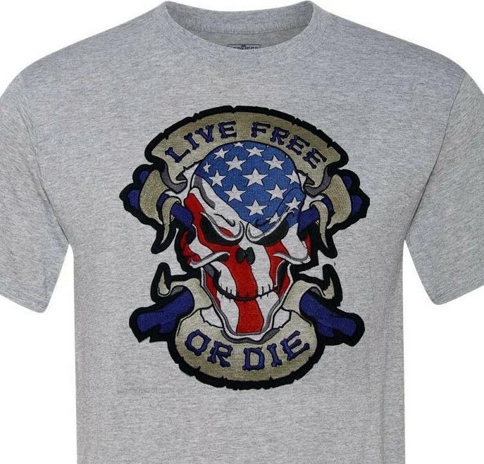 The Patriot Party - Live Free or Die Skull - God Bless Freedom - Protect It! XXL