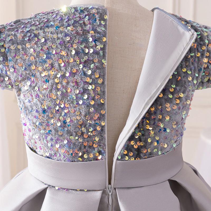 Mädchen Pailletten Prinzessinnenkleid Kinder Formelles Partykleid Hochzeit Wettbewerb Gastgeber Auftritt