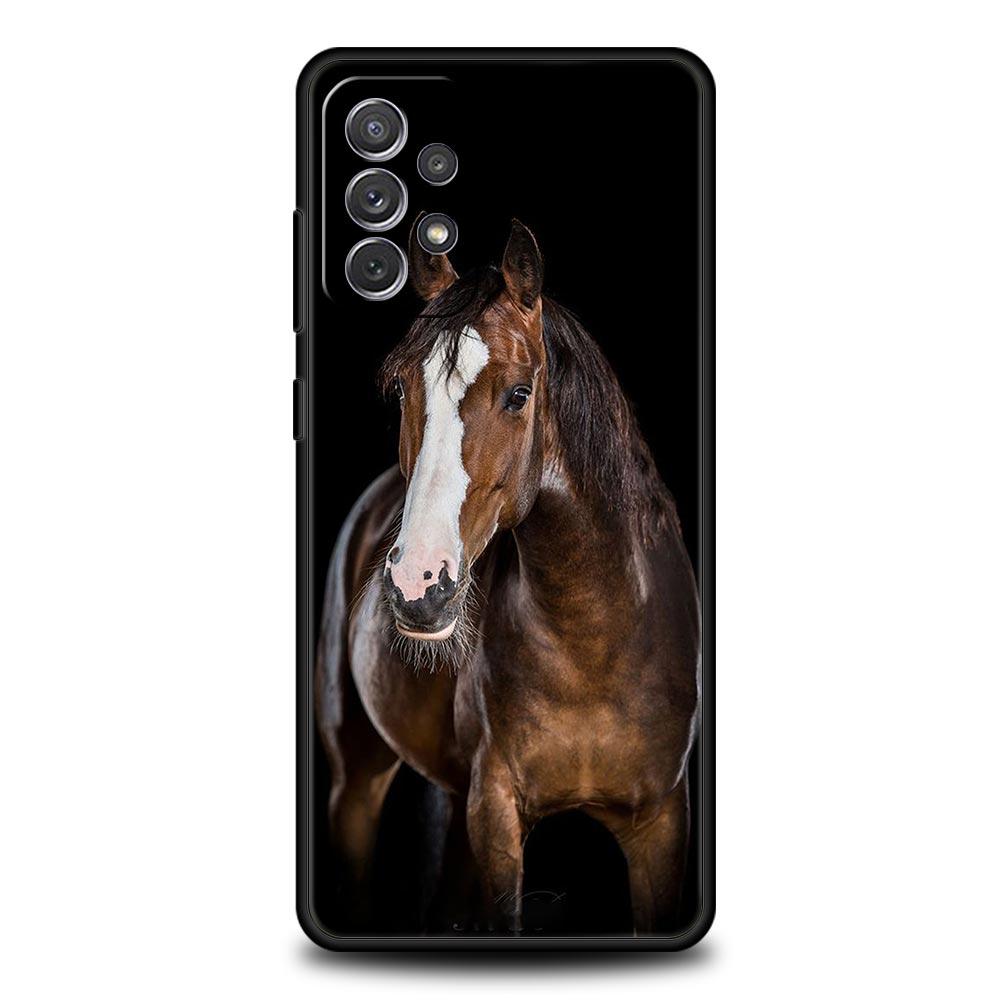 Tier Pferd Handyhülle für Samsung Galaxy A55 A35 A17 A07 A15 A13 A25 A51 A71 A72 A73 A32 A52 A52S A41 5G Weiche TPU Hülle Capas