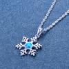 Wish new platinum snowflake white opal necklace women ins wind collarbone chain