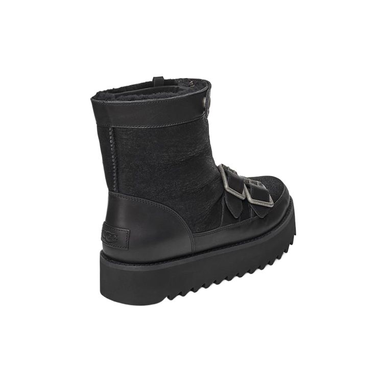 UGG Comfortable Sheepskin Zip Short Boots Women Boots Black 1106272-BLK
