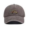 Customize Vintage Washed Cotton Baseball Cap Men Motorcycle Pattern Sun Hat Adjustable Dad Cap Road Trip Outdoor Riding Hat