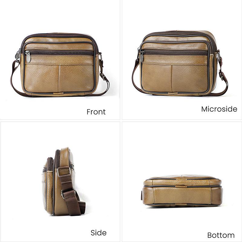 Genuine Leather Men's Bag Men's Shoulder Bag Classic Casual Shoulder Bag Men's Top Layer Cowhide Men's Crossbody Bag