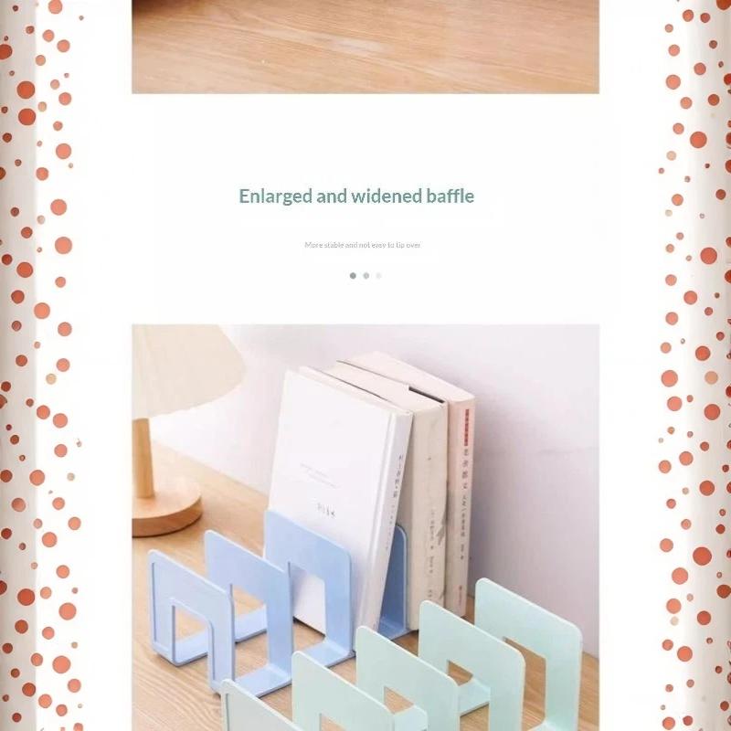Multifunctional Bookends Stand Non-Slip Book Magazine Storage Organizer for School Office Students Home