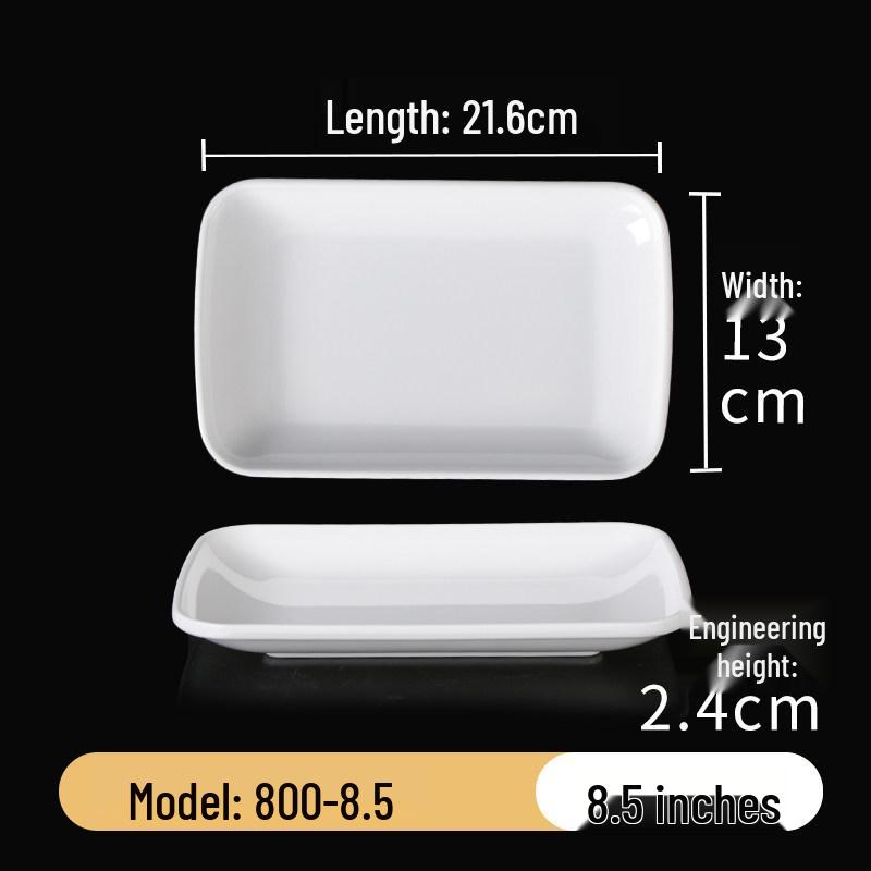 Xiangyuan White Melamine Rice Noodle Plate - Porcelain-Like Creative Hot Pot and Restaurant Tableware.