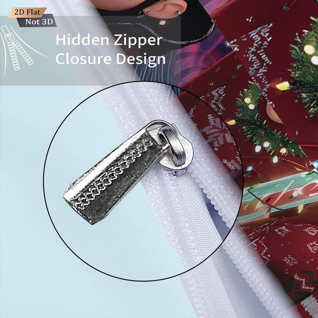 Christmas K-Pop Demon Hunters Bedding Set 3D Printed Coreless Duvet Cover Set Soft Comfortable Dormitory Bedroom Multiple Size