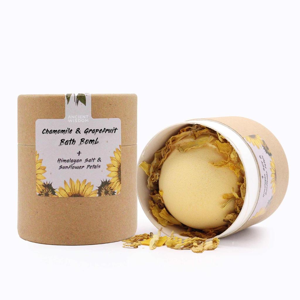 2x Bath Bomb and Salt Set Chamomile Grapefruit 3-Piece