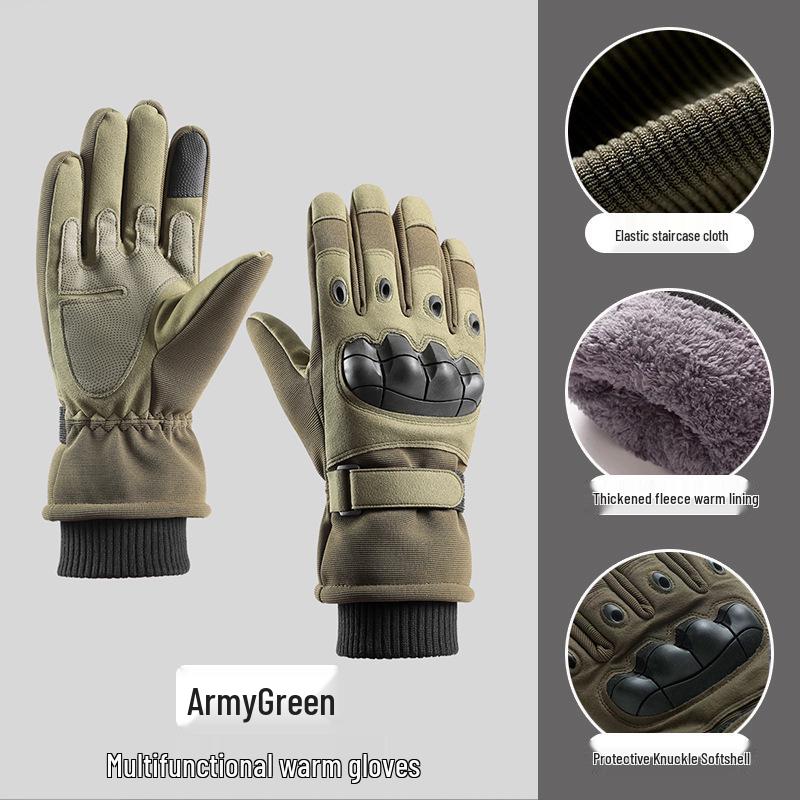 Men's Winter Motorcycle Gloves - Fleece-Lined, Windproof, and Fall-Proof for Cold Weather Riding.