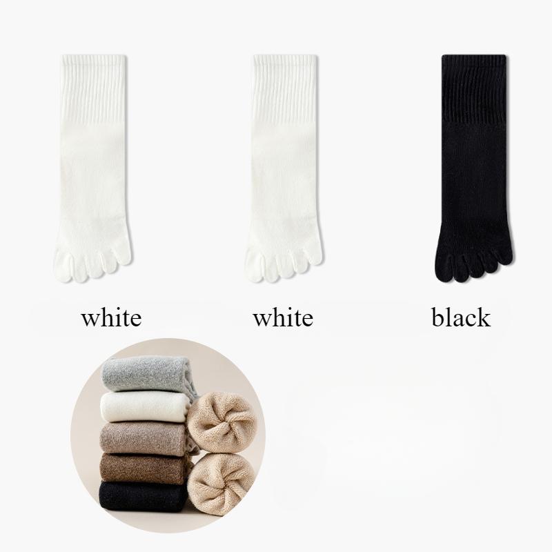 3 páry fleecových podzimních zimních ponožek na prsty pro ženy, tlusté teplé ponožky s pěti prsty, vysoce kvalitní bavlněné sportovní atletické ponožky