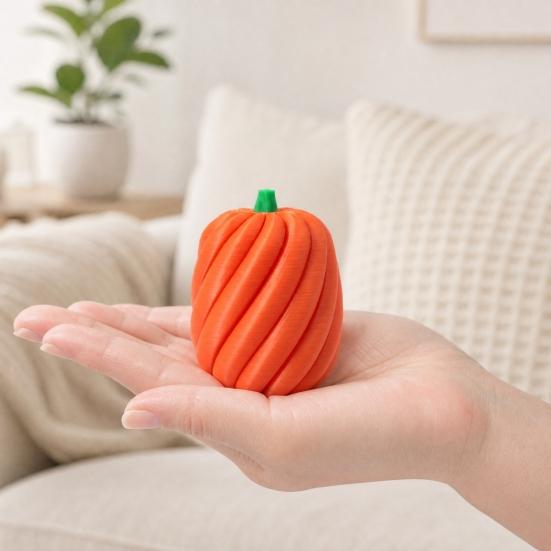 Ornamento Zucca Stampato in 3D, Giocattolo Decompressione Portatile, Modello Puzzle Antistress a Rotazione Spirale per Bambini e Adulti