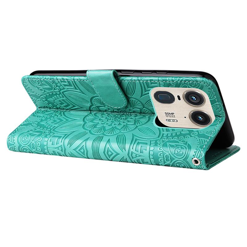 Wallet Case for Motorola Edge 50 Ultra 5G/Moto X50 Ultra 5G Leather Phone Cover Sunflower Imprint