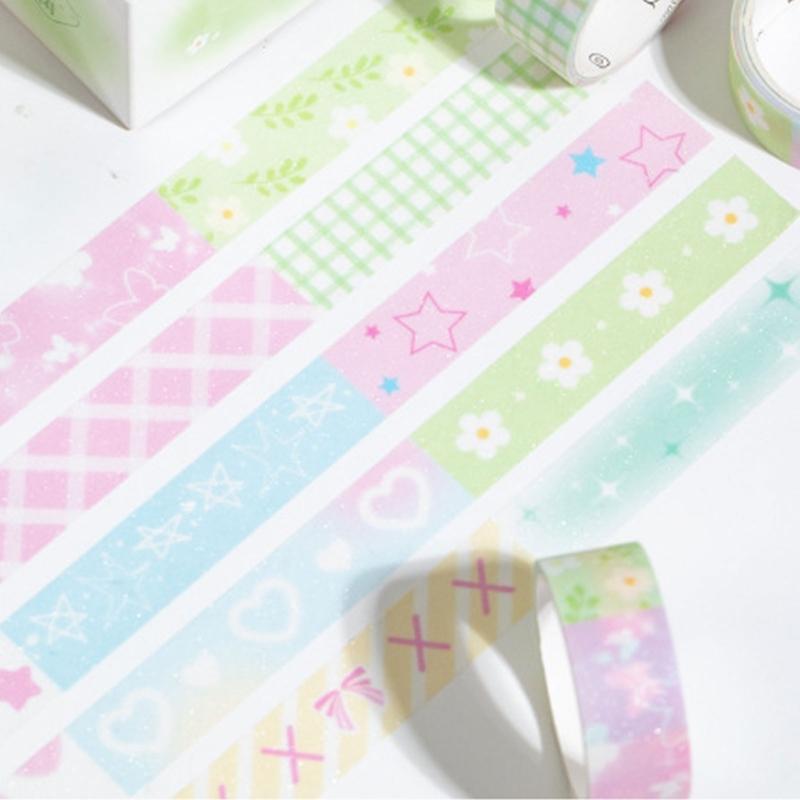 5Pieces Sweet Themed Washi Tape Rolls Creative Decorative Tape Stickers for Journals And Handmade Projects Craft Supply