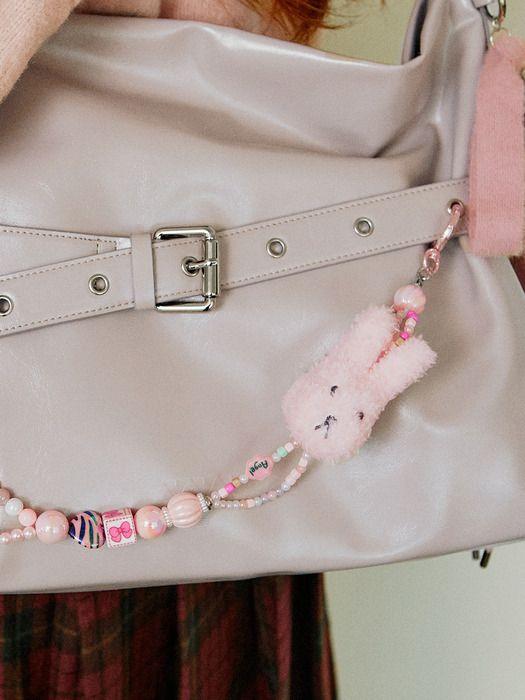 VVV Bunny Mix Beads Two-Way Keychain _ Pink