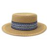 New Summer Panama Straw Sun Hats for Women Men's Fashion Flat Brim Ribbon Beach Hat Travel Cap Chapeau Femme Bohemia Elegant Hat