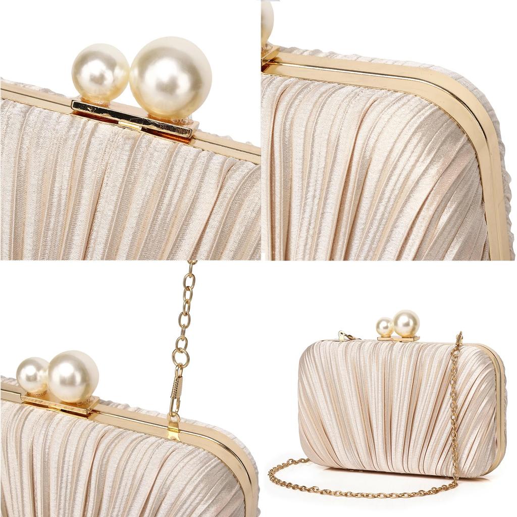 [Baisikou] 3-Way Party Bag, Wedding Bag, Women's Clutch Bag, Formal Bag, Wedding, Reception, Graduation, Fireworks Display, Coming-of-Age Ceremony,