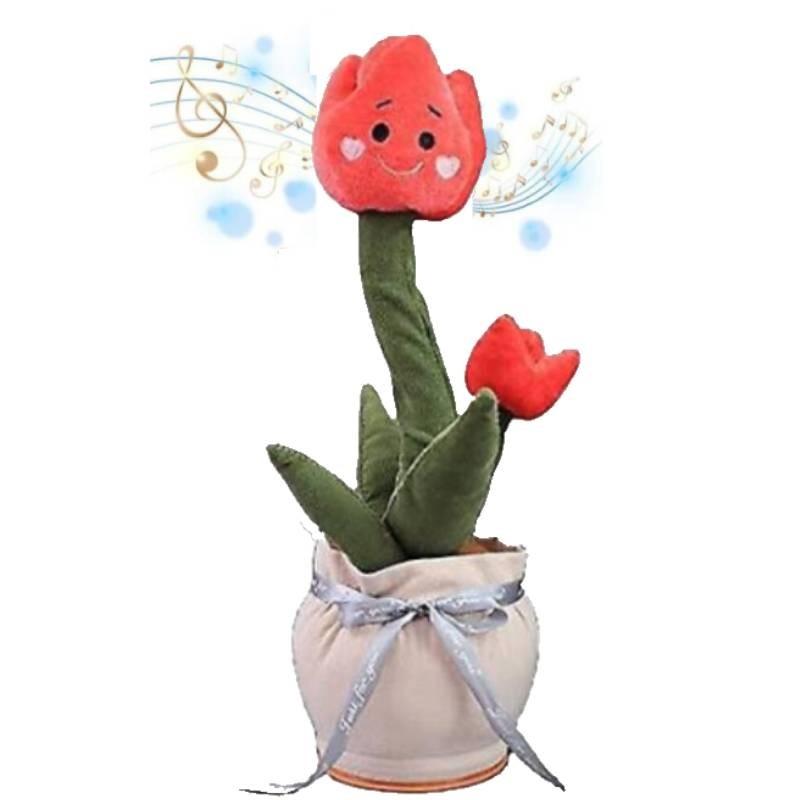 Singing Flower Plush Toy With Dancing Talking Repeating Multifunctional Tulip