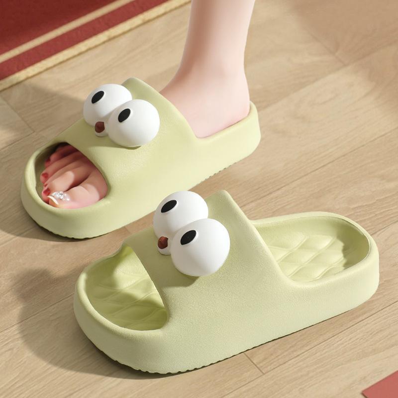 Fashion Smile Womens Slippers Wear-resistant Home Slippers Soft-bottom Light Bathroom Shoes New Summer Cute Thick-soled Cartoon Slippers