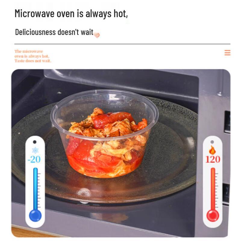 Disposable Round Transparent Plastic Takeout Containers with Lids