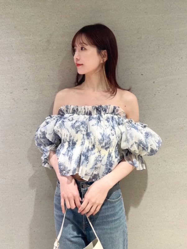 Snidel FLOWER Gathered Blouse SWFB251168 Women's Off-the-Shoulder