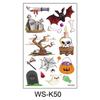 Waterproof Halloween Cartoon Tattoo Stickers for Kids - Pumpkin Magician Theme