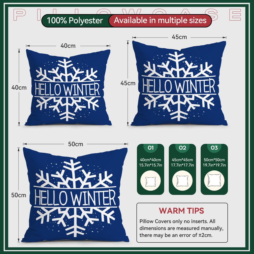 Christmas Snowman And Dwarves Pillowcase Bedroom Sofa Cushion Cover 100% Polyester Living Room Cushion Pillowcase Home Decor