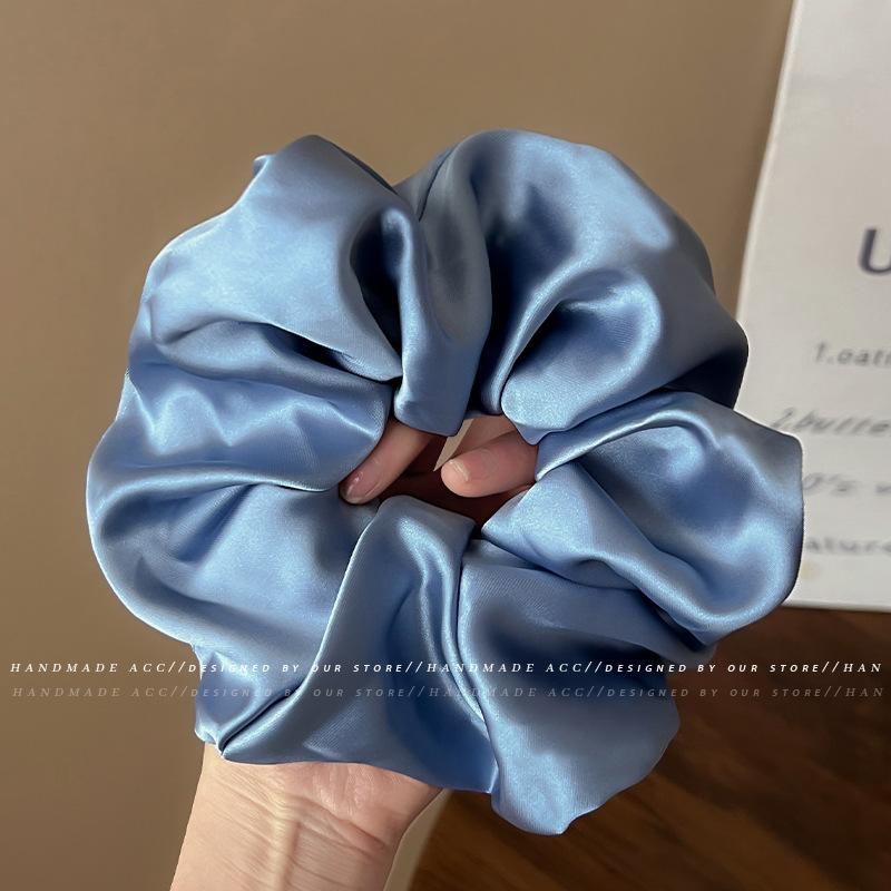 1Pc New Cream Glossy Pleated Large Intestine Hair Band Back Head Hair Rope Atmosphere Gentle Versatile Hair Accessories Women