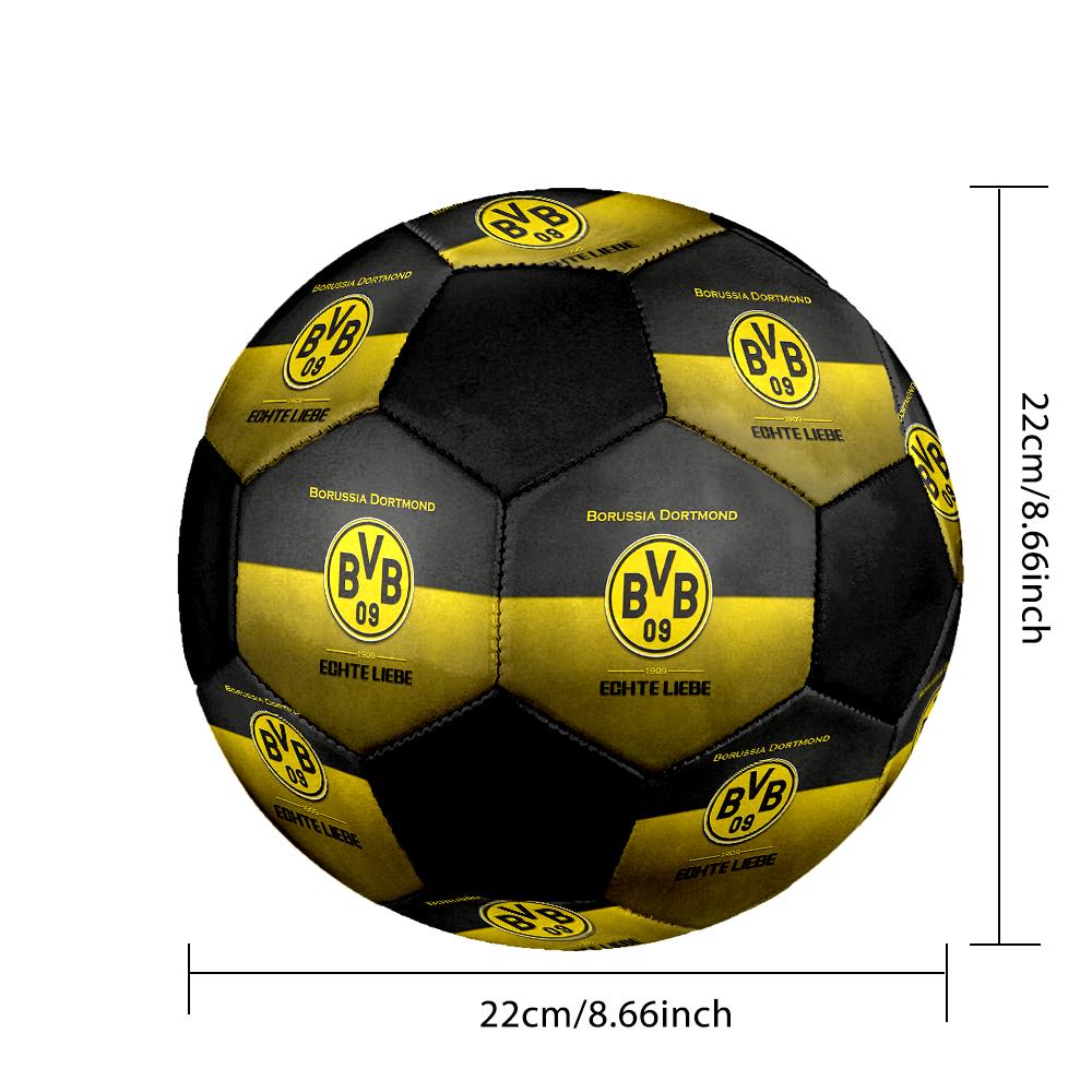 SIZE 5 Borussia Dortmund Soccer Ball Colorful All Ages Machine Stitched PVC Competition Ready Durable High-Bounce