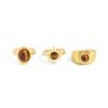 Vintage Morandi Tiger Eye Stone Open Ring, Unique Lava Sun Band Ring For Women