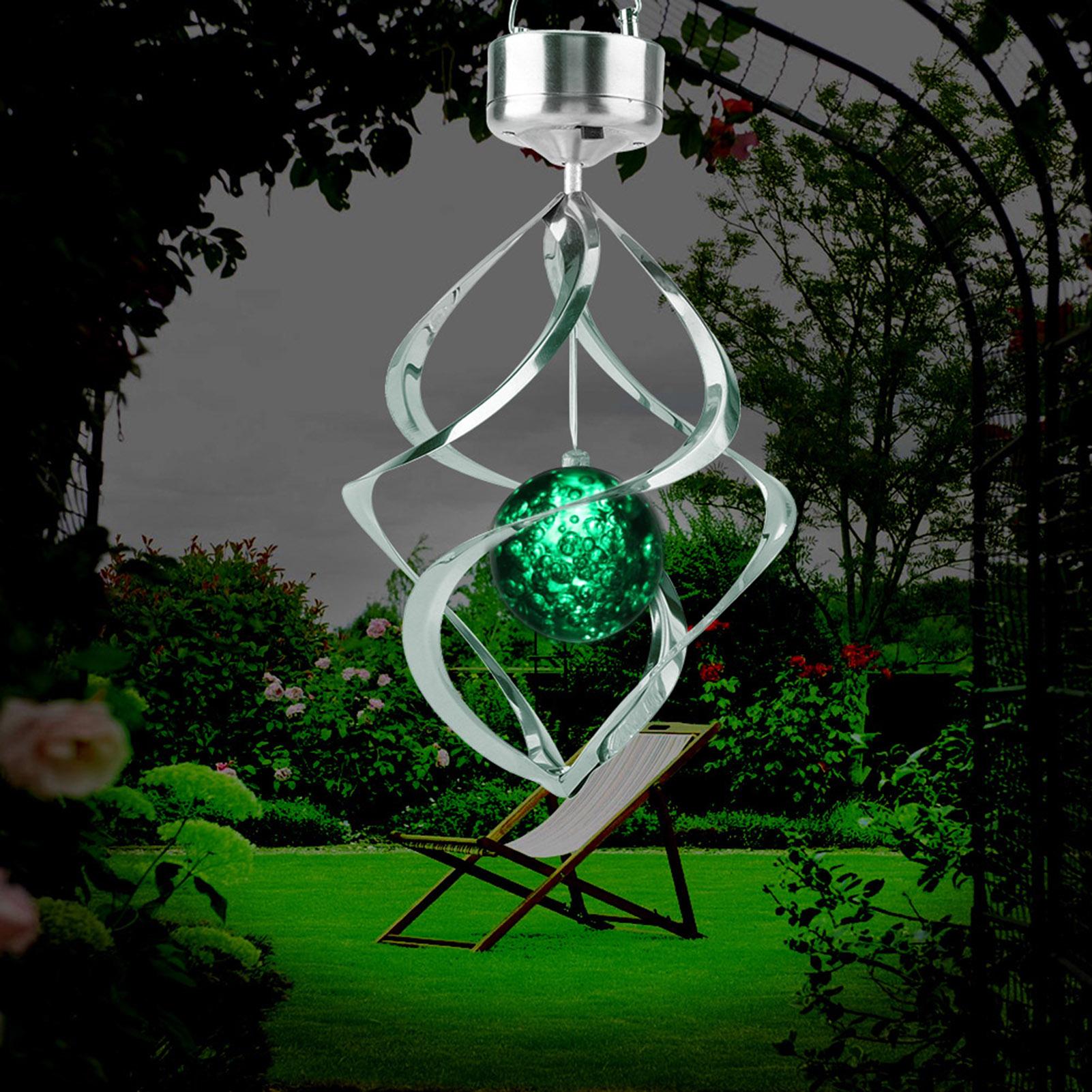 

Solar Powered LED Wind Chime Light Colorful Hanging Spinner Lamp for Home Garden Decor