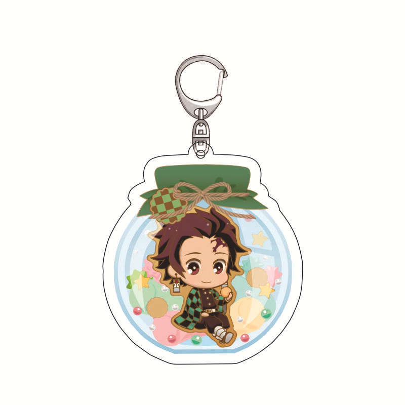 Anime Demon Slayer Acrylic Keychain Series Ingenious Accessories Kamado Tanjiro Zenitsu Agatsuma Nezuko Kamado Merchandise