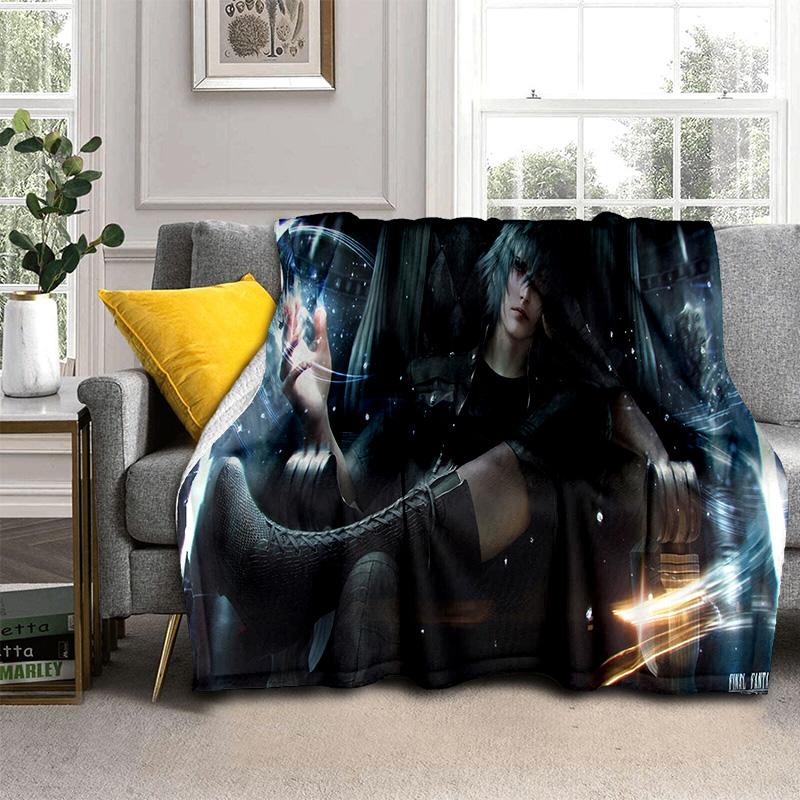 3D Final Fantasy Game Gamer FF14 HD Blanket,Soft Throw Blanket for Home Bedroom Bed Sofa Picnic Travel Office Cover Blanket Kids