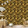 Golden Hibiscus Wallpaper, Ochre Background, Ochre Center, 50x1000