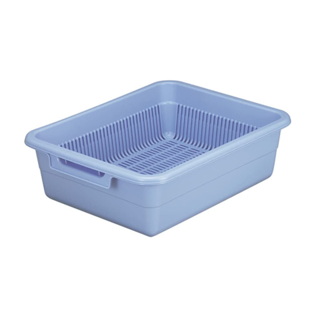 

Tombo Colander and Tray Made in Width x Depth x Height Shinki Drainer, Set, Japan, 42.5 54.5 17.5cm, Blue, Assist, Gosei, No.0