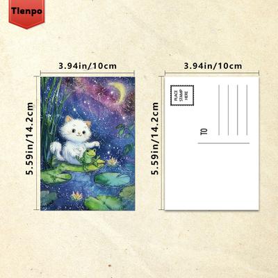 32pcs, Cartoon Zodiac Cat Postcard, Birthday/anniversary Gift, Collectible, Suitable for Gift-giving, Can Be Mailed.